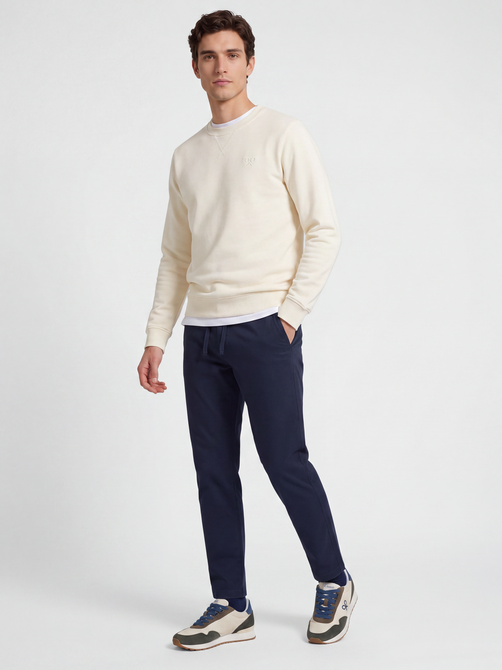 Sudadera raqueta relieve crema