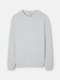 Sweatshirt clássica com logótipo em relevo cinzento claro