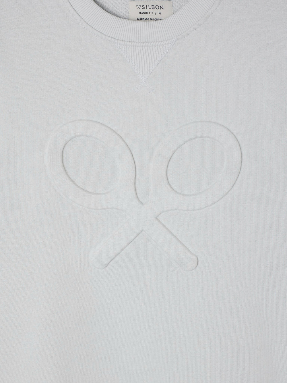 Sudadera clasica logo relieve gris claro