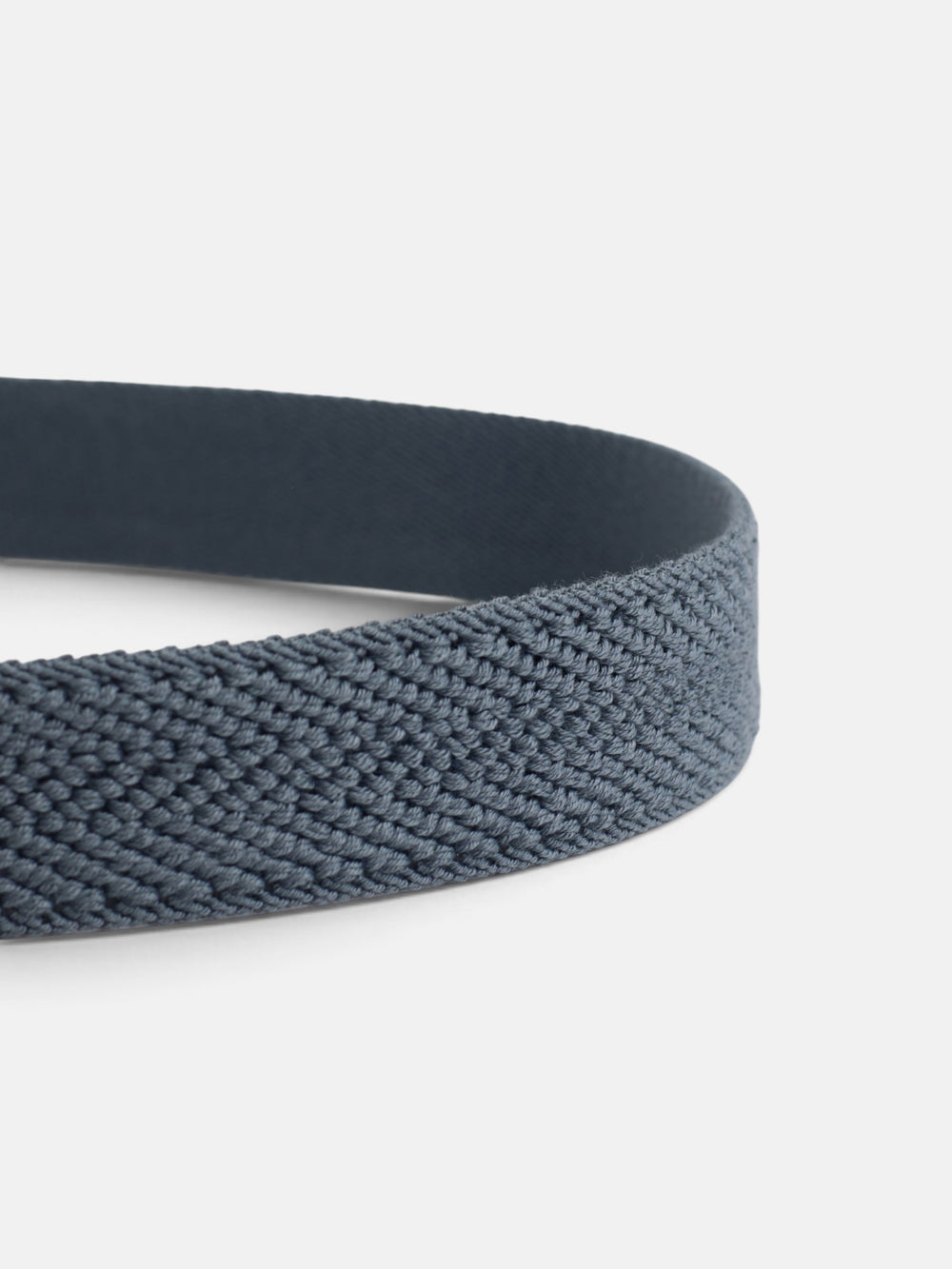 Indigo herringbone woven leather belt