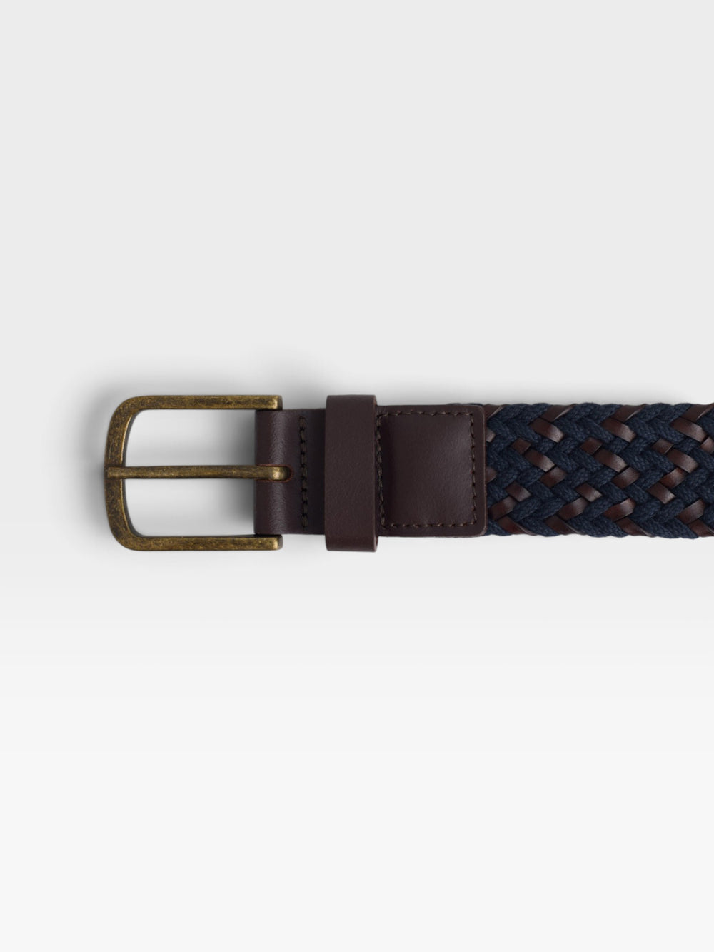 Braided belt with leather detail