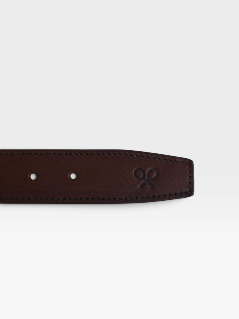 Ceinture en cuir tressé marron