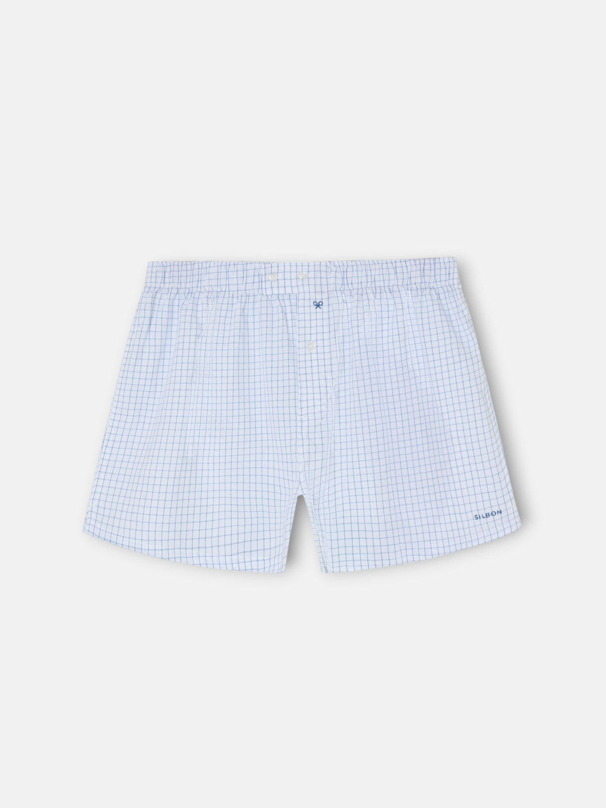 Navy blue checkered boxer