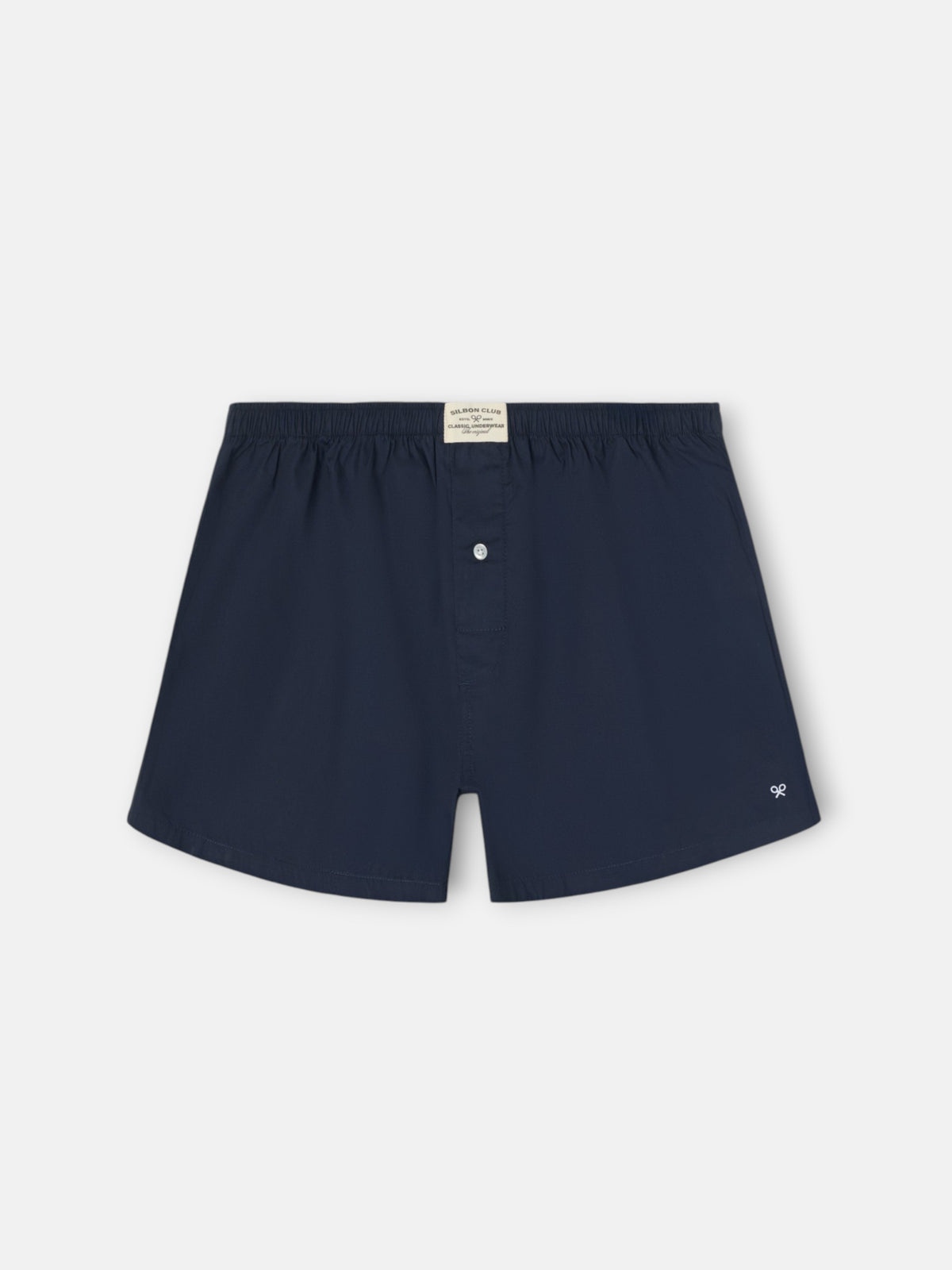 Plain navy blue boxer with mini logo