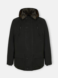Green waxed coat
