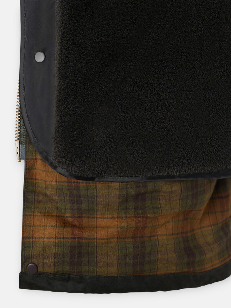 Green waxed coat