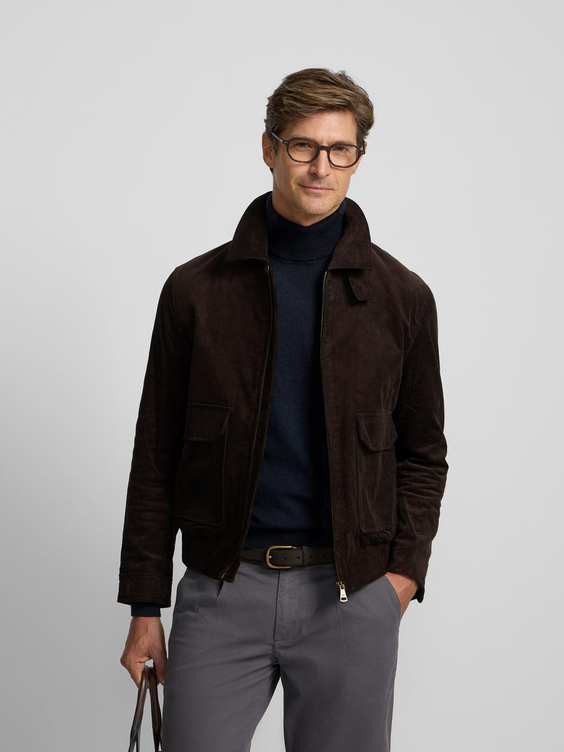 Veste en velours côtelé marron