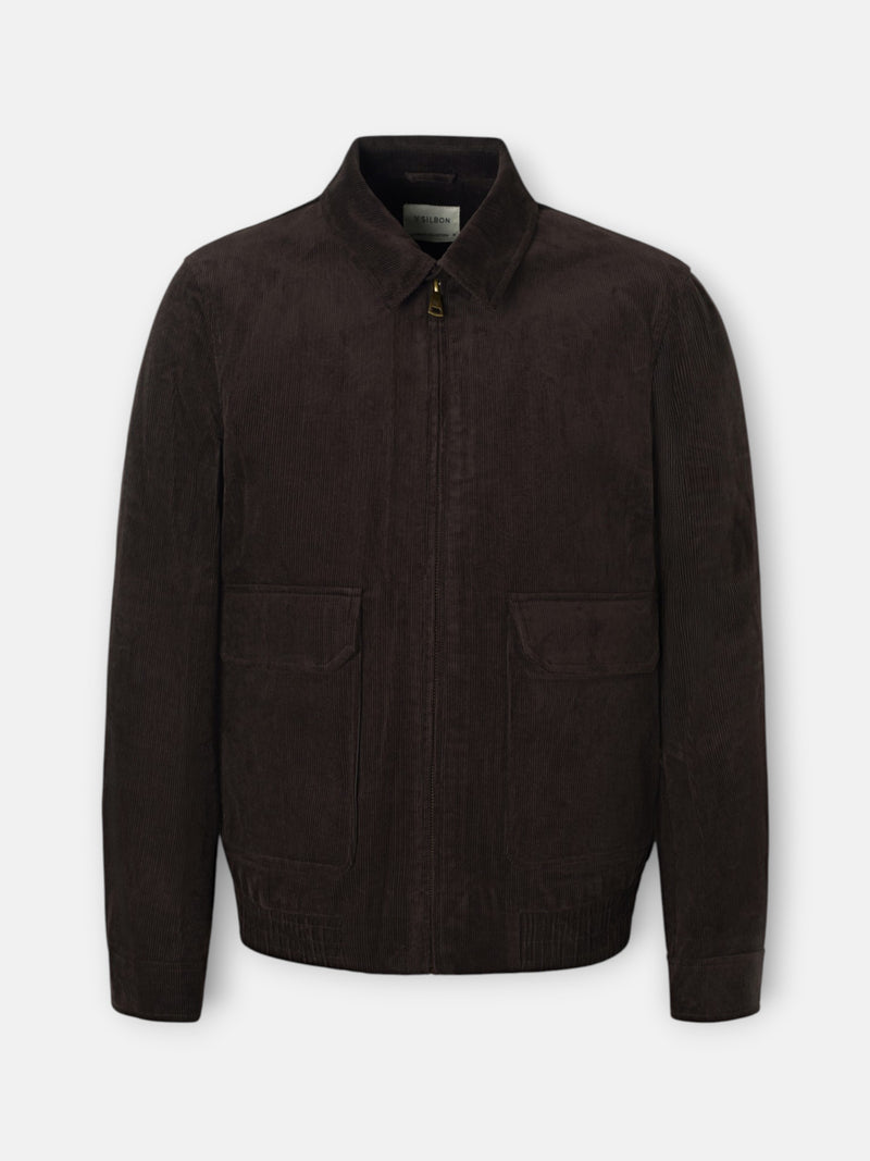 Veste en velours côtelé marron