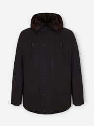 Burgundy waxed coat