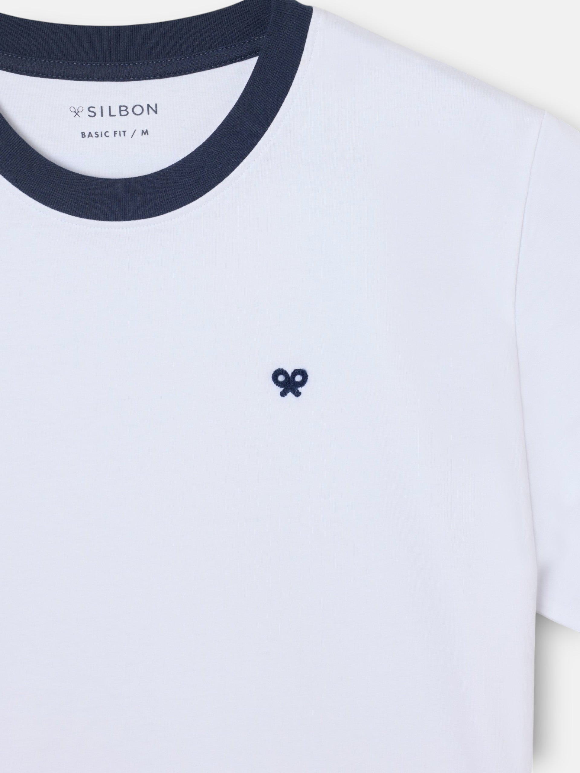 Camiseta ribs contraste rizo blanca