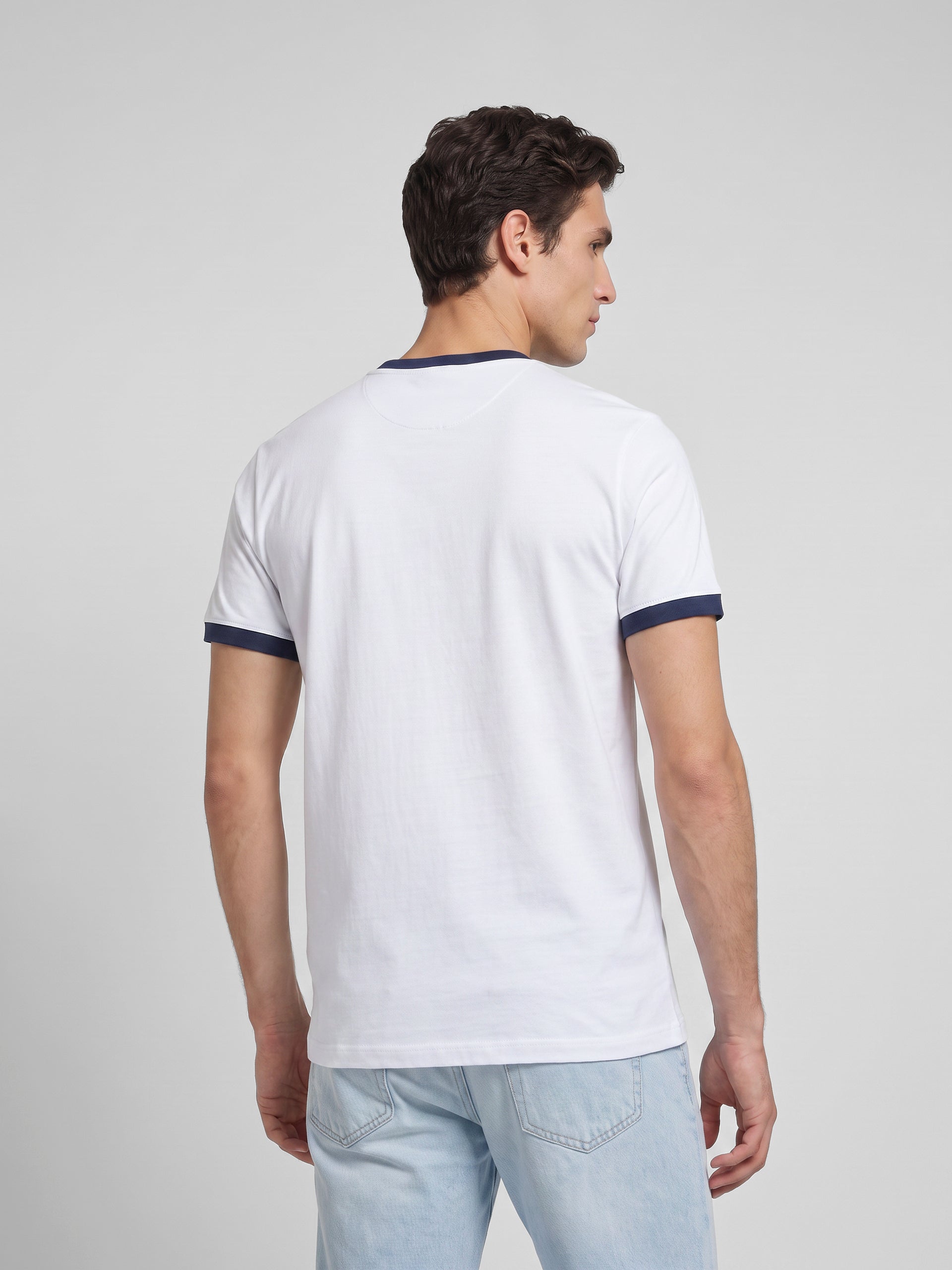 Camiseta ribs contraste rizo blanca