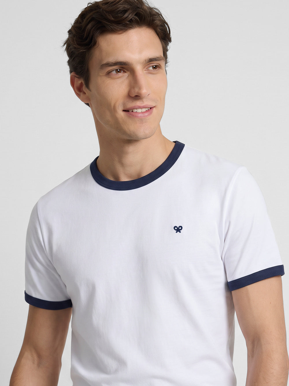 Camiseta ribs contraste rizo blanca