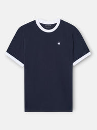 Camiseta ribs contraste rizo azul marino