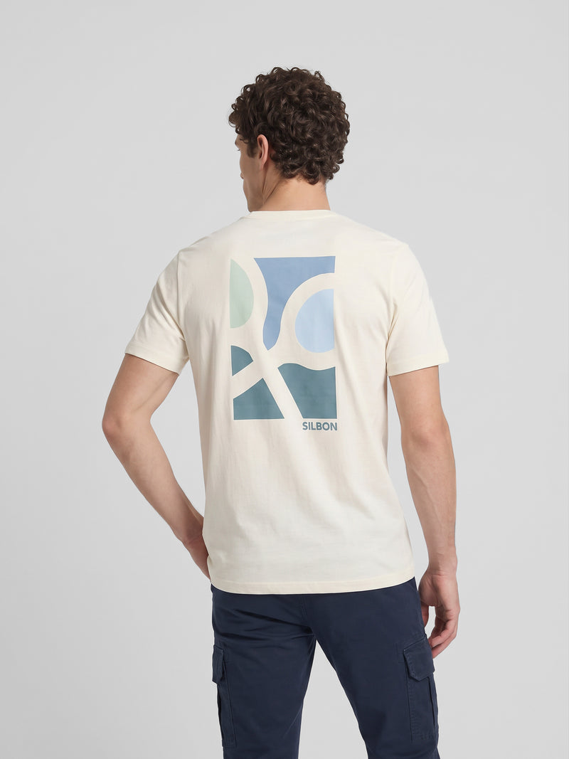T-shirt affiche raquettes crème