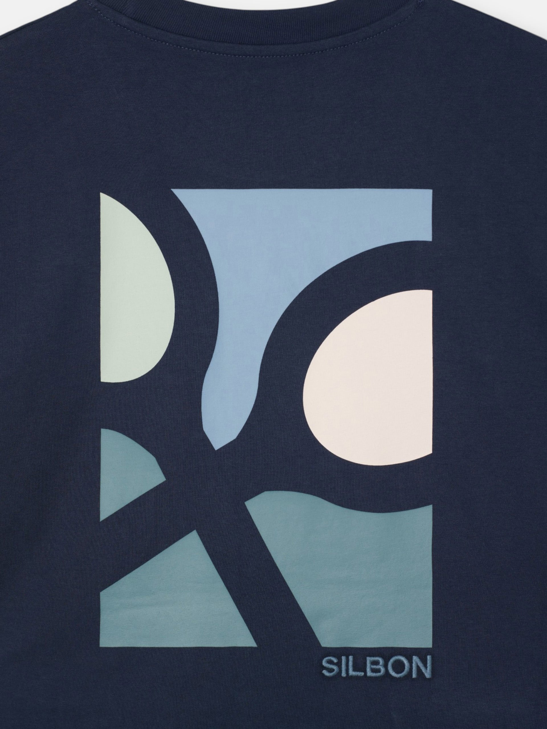 Navy blue rackets poster t-shirt