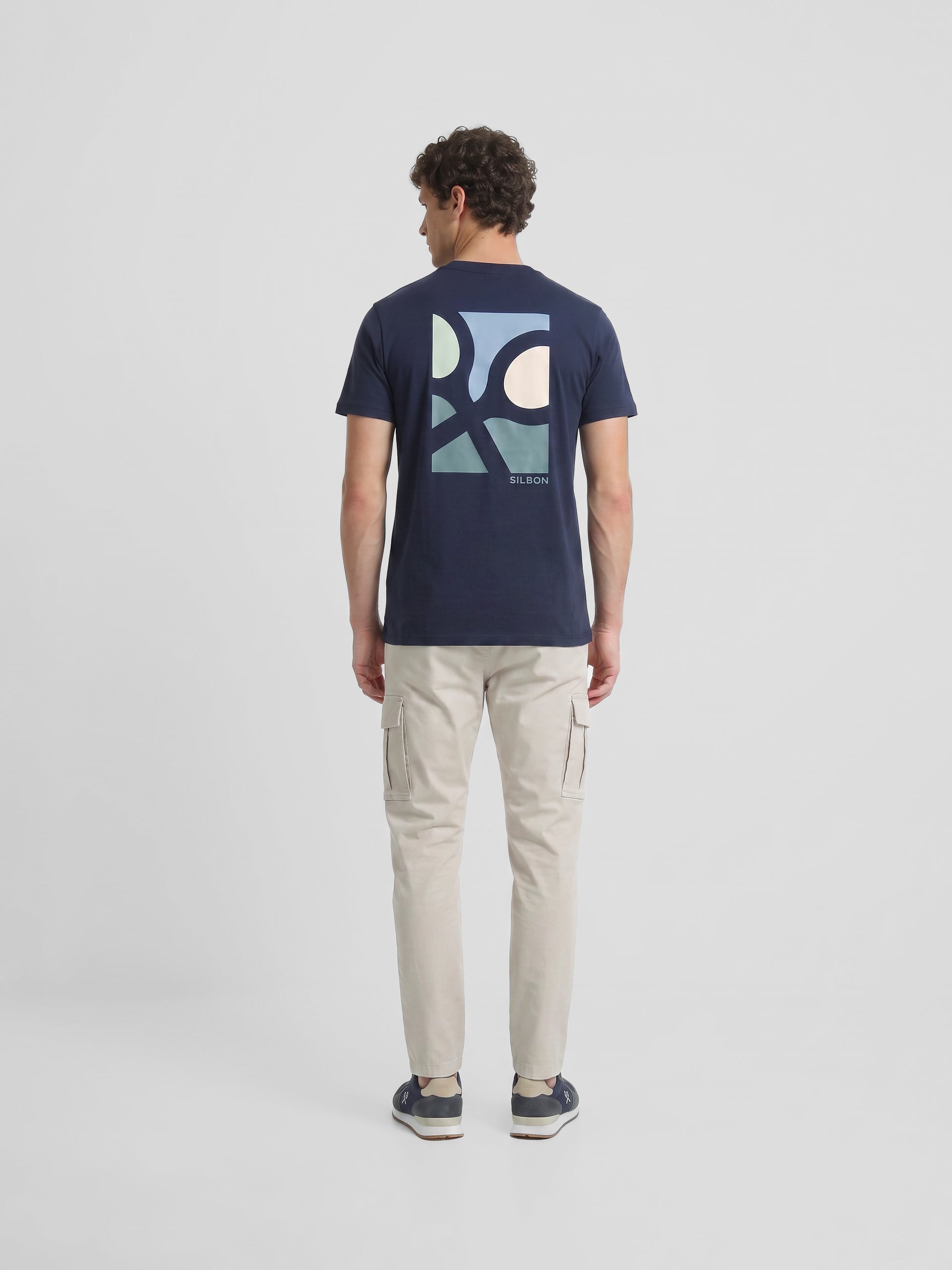 Navy blue rackets poster t-shirt
