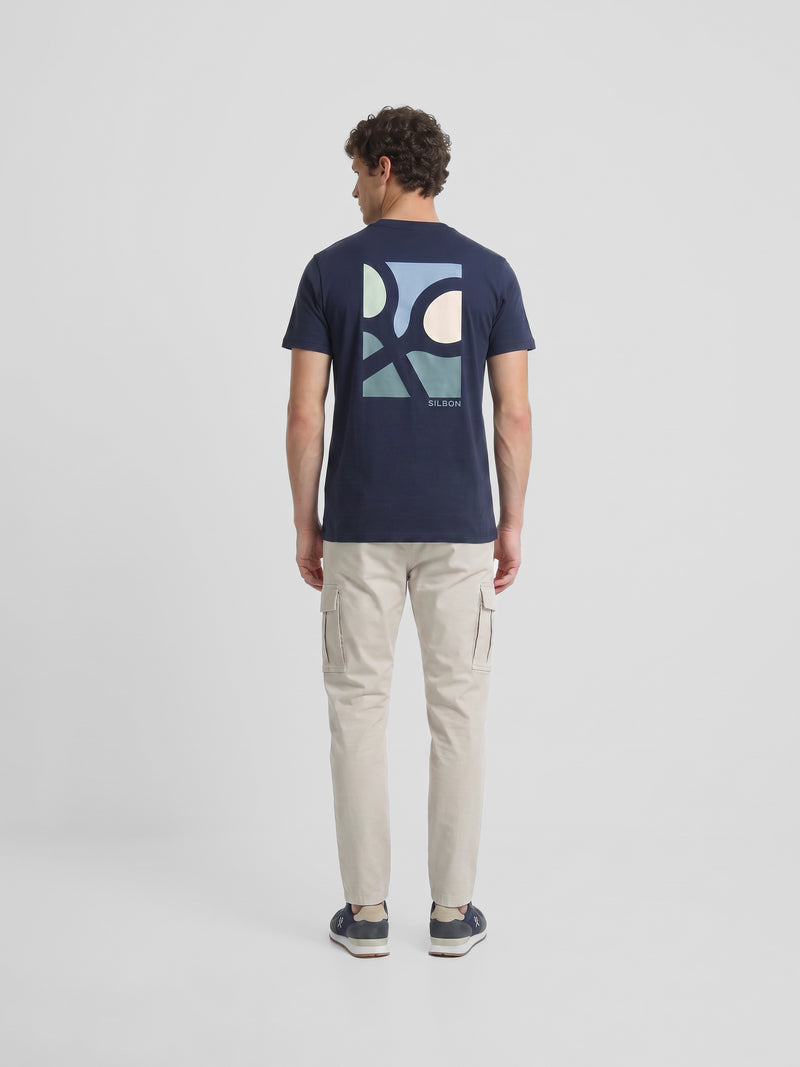 T-shirt poster raquetes azul-marinho