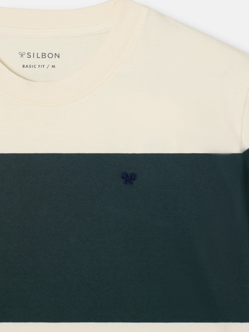 Camiseta raya ancha verde oscuro