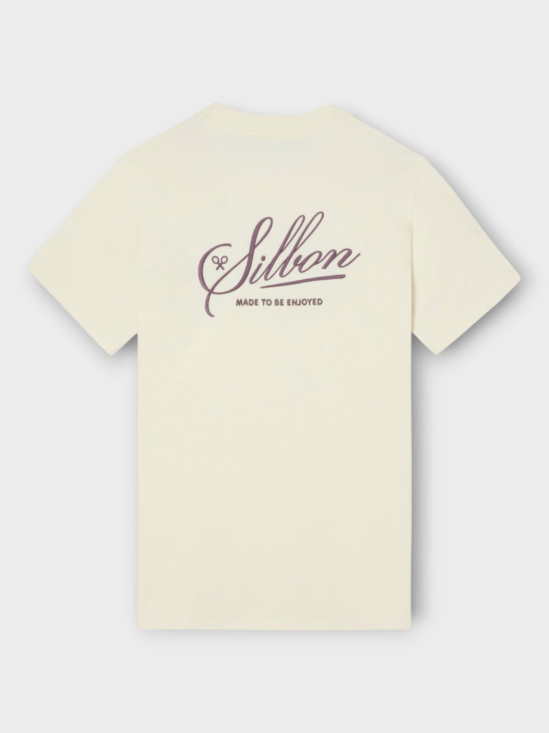 Camiseta silbon bordado crema