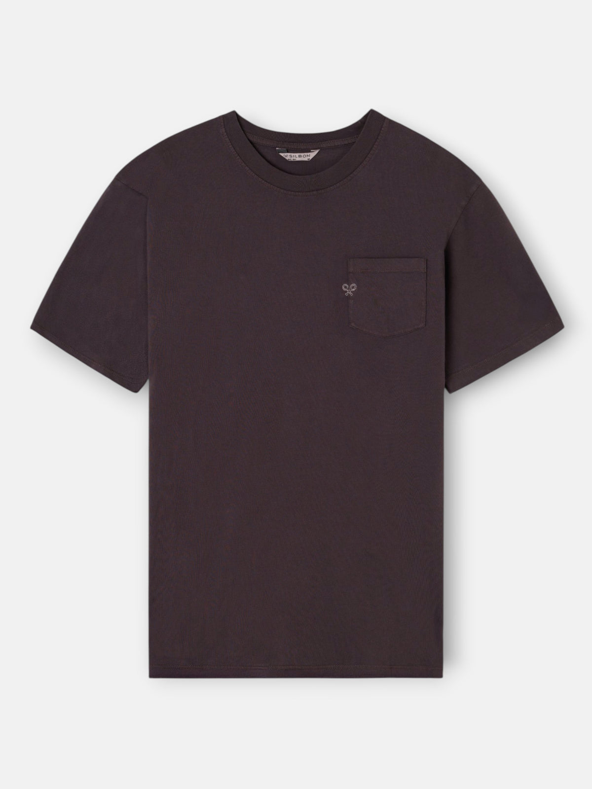 Camiseta bolsillo garment dye marron