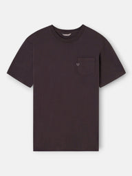 Camiseta bolsillo garment dye marron