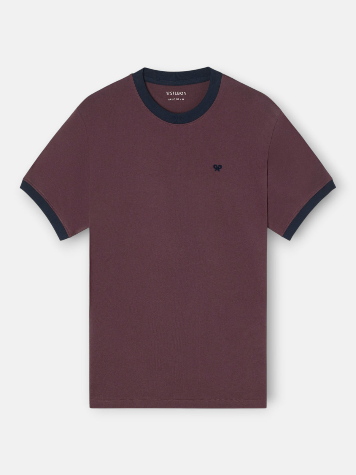 T-shirt à côtes contraste éponge bordeaux