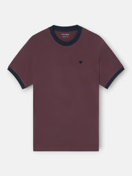 Camiseta ribs contraste rizo burdeos