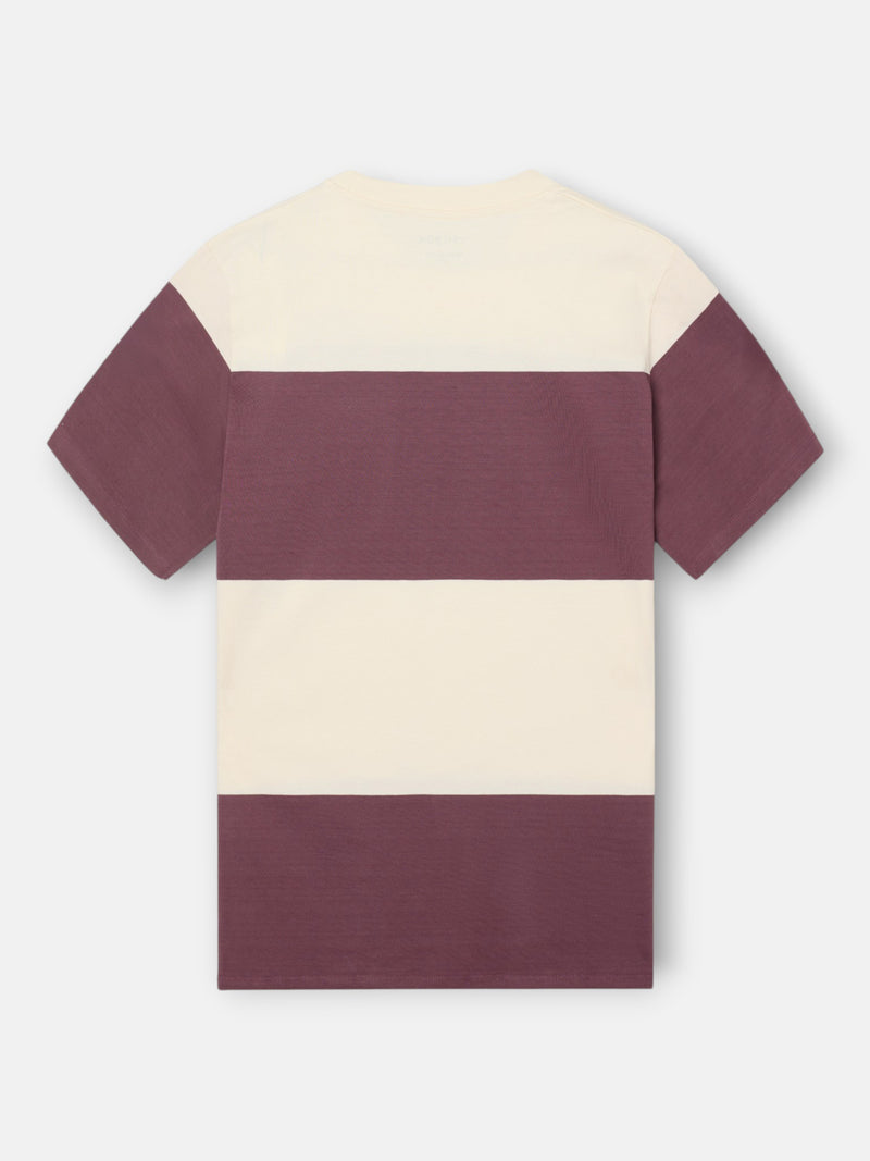 Camiseta raya ancha burdeos
