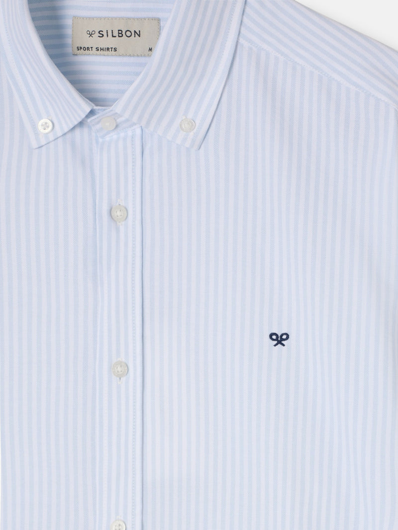 Camisa sport oxford raya media celeste