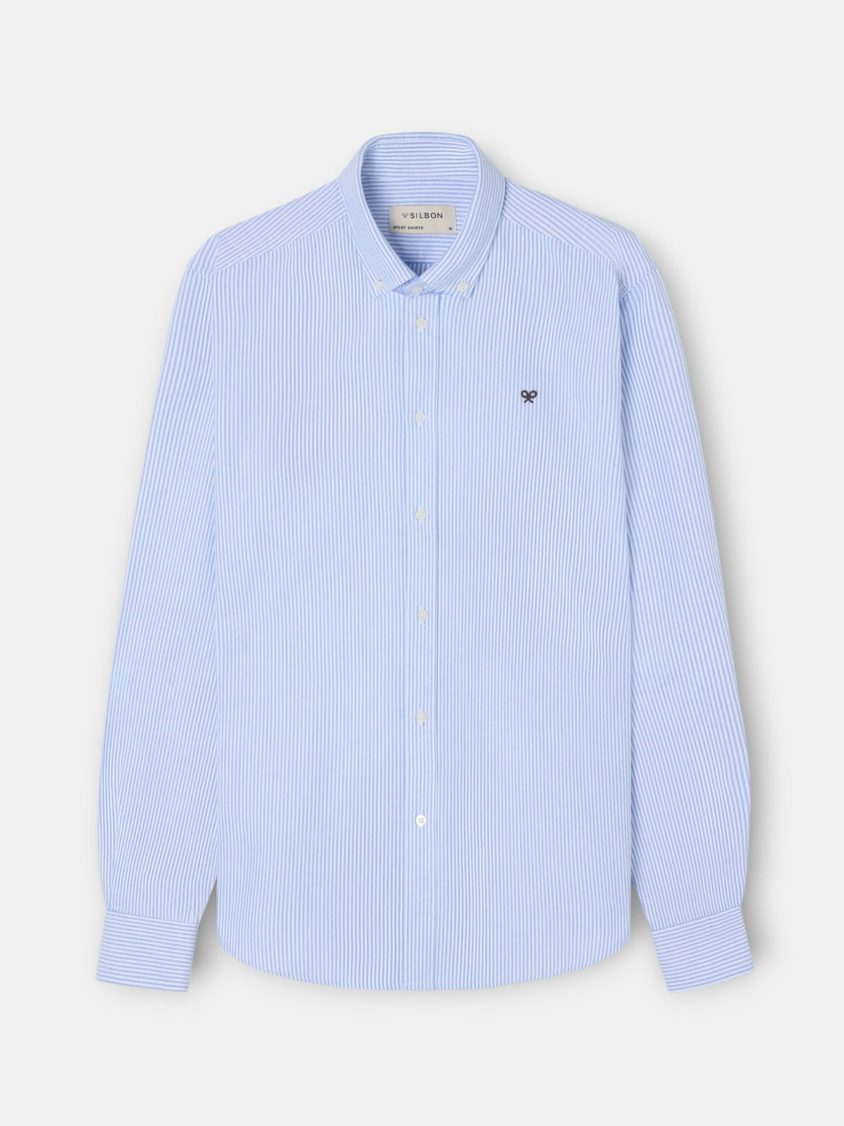 Camisa sport oxford riscas azul