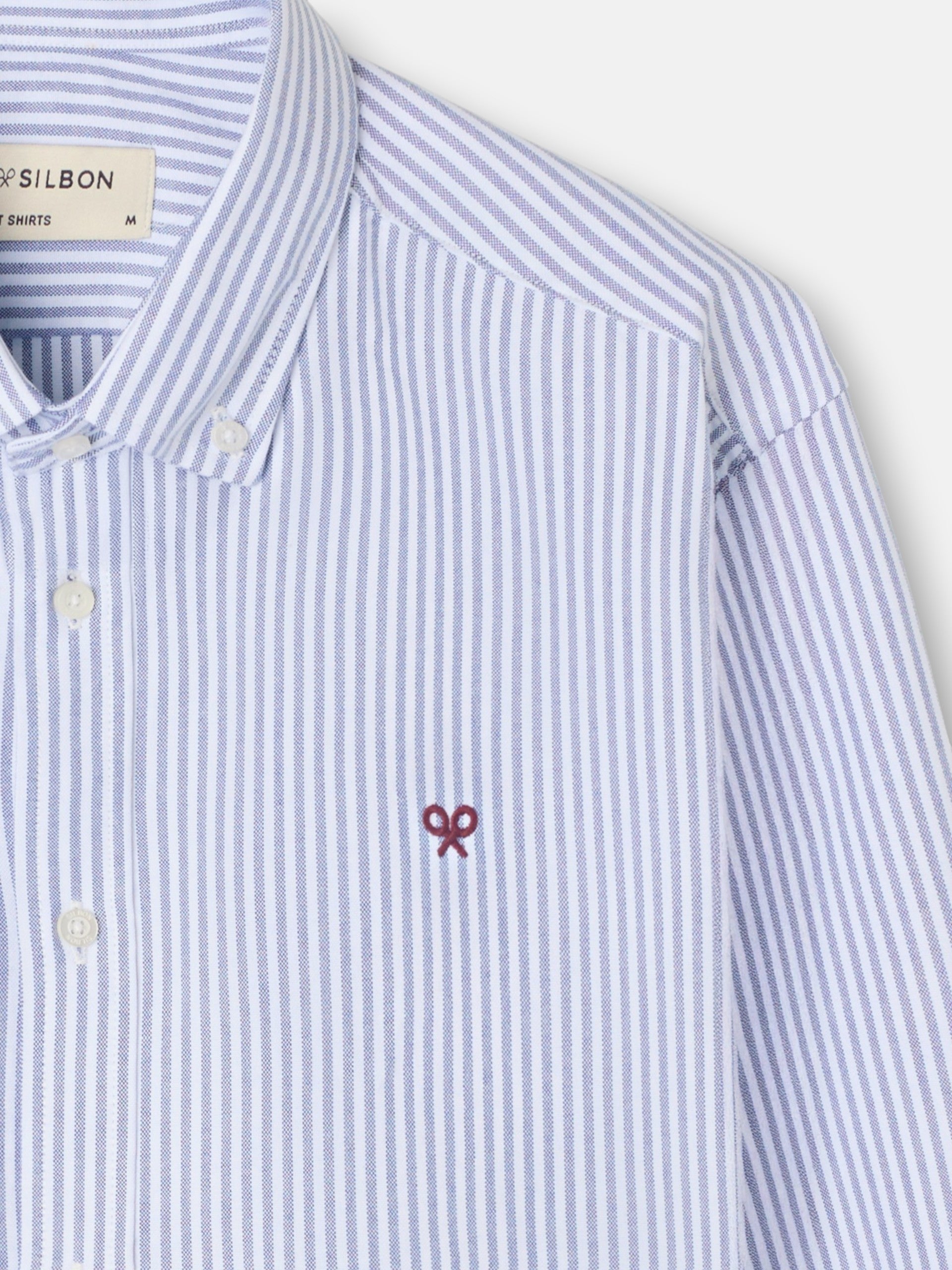 Chemise sport oxford à rayures moyennes bleu marine