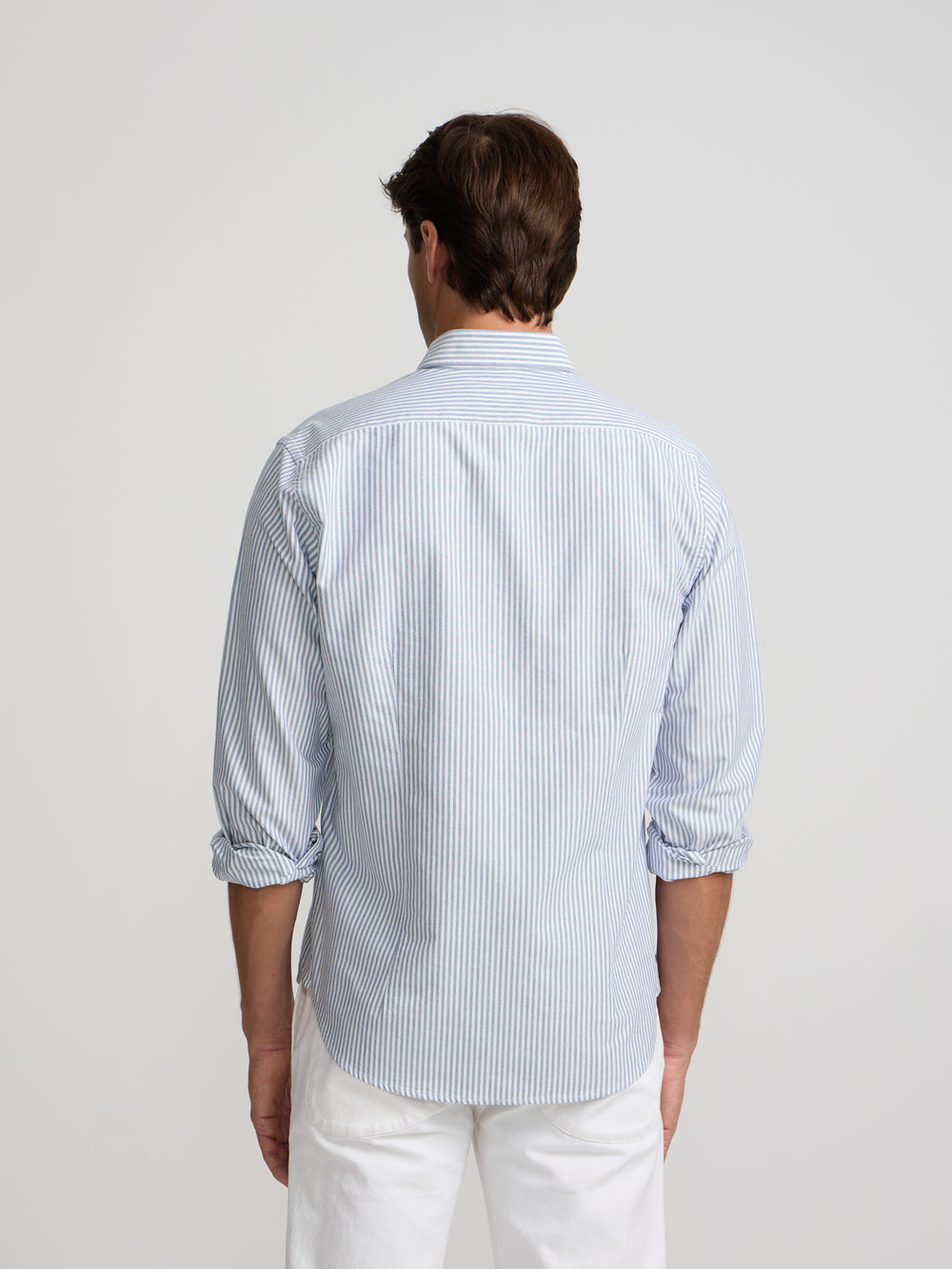 Chemise sport oxford à rayures moyennes bleu marine
