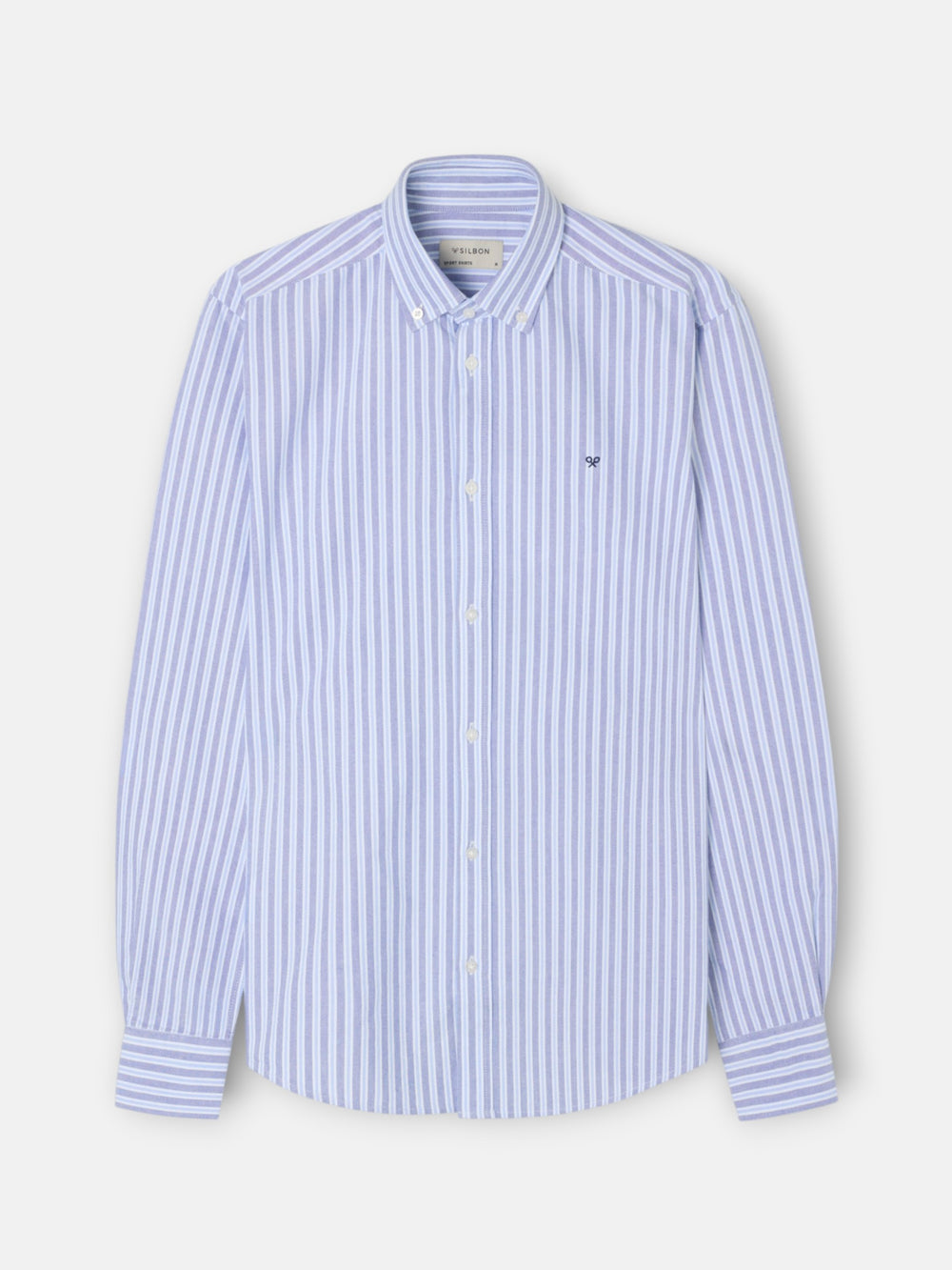 Chemise sport oxford à rayures bicolores bleu marine et ciel