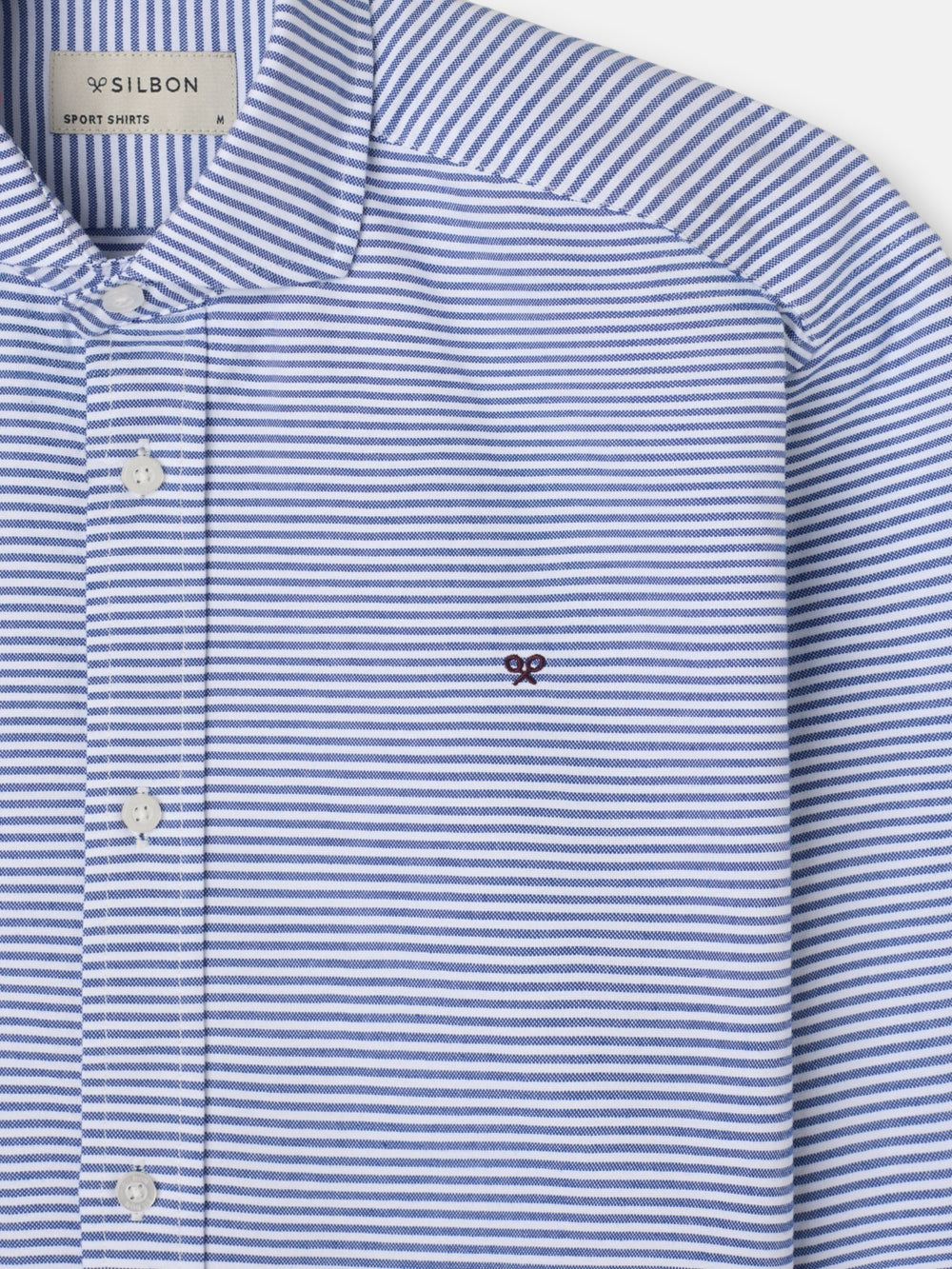 Camisa sport oxford rayas horizontales marino