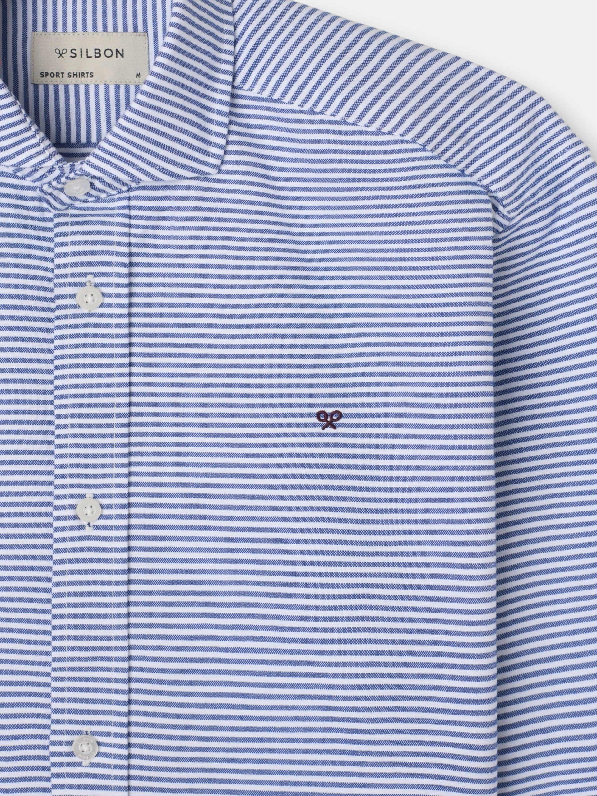 Camisa sport oxford rayas horizontales marino