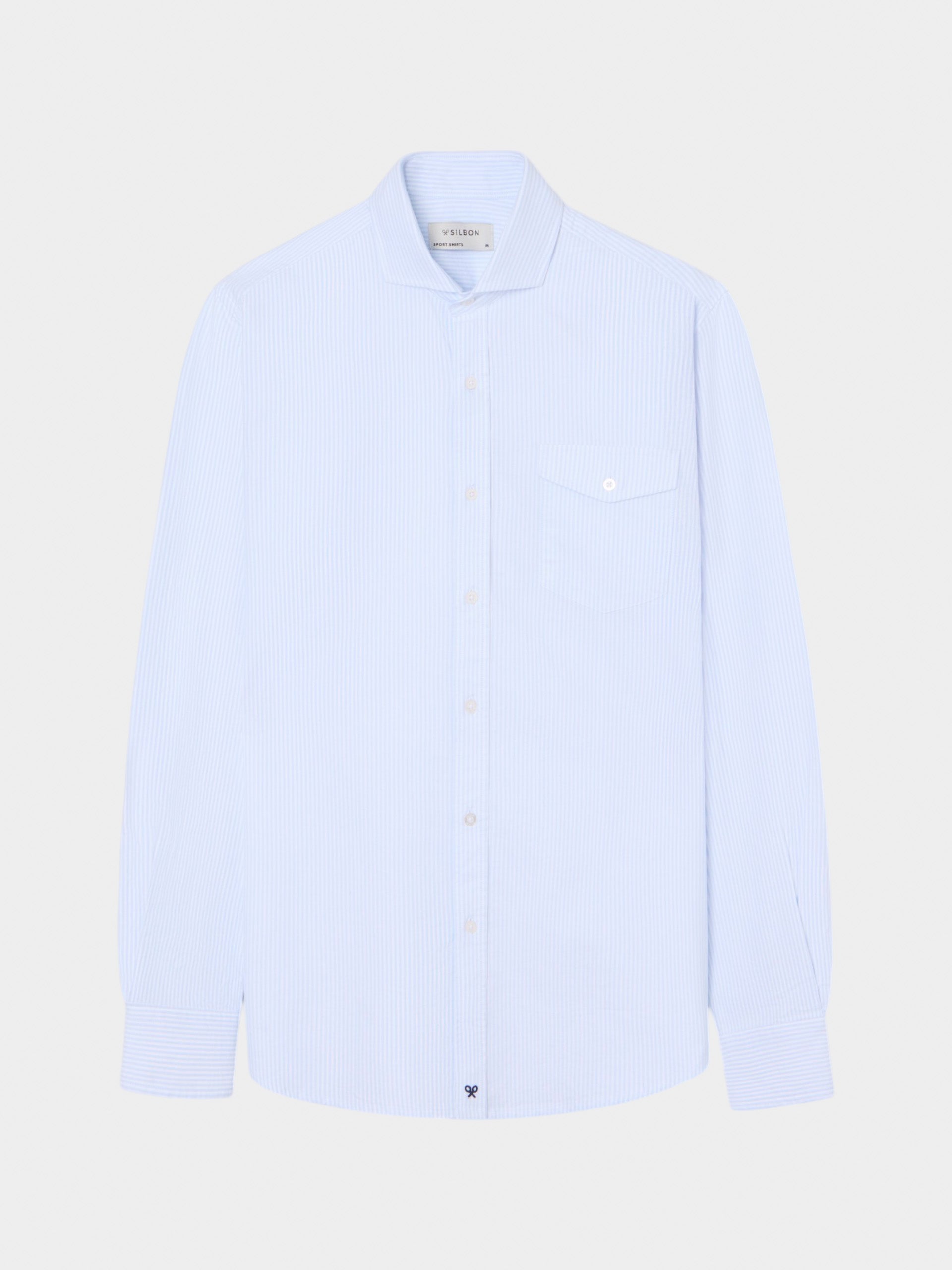 Camisa sport cruise bolsillo rayas azules