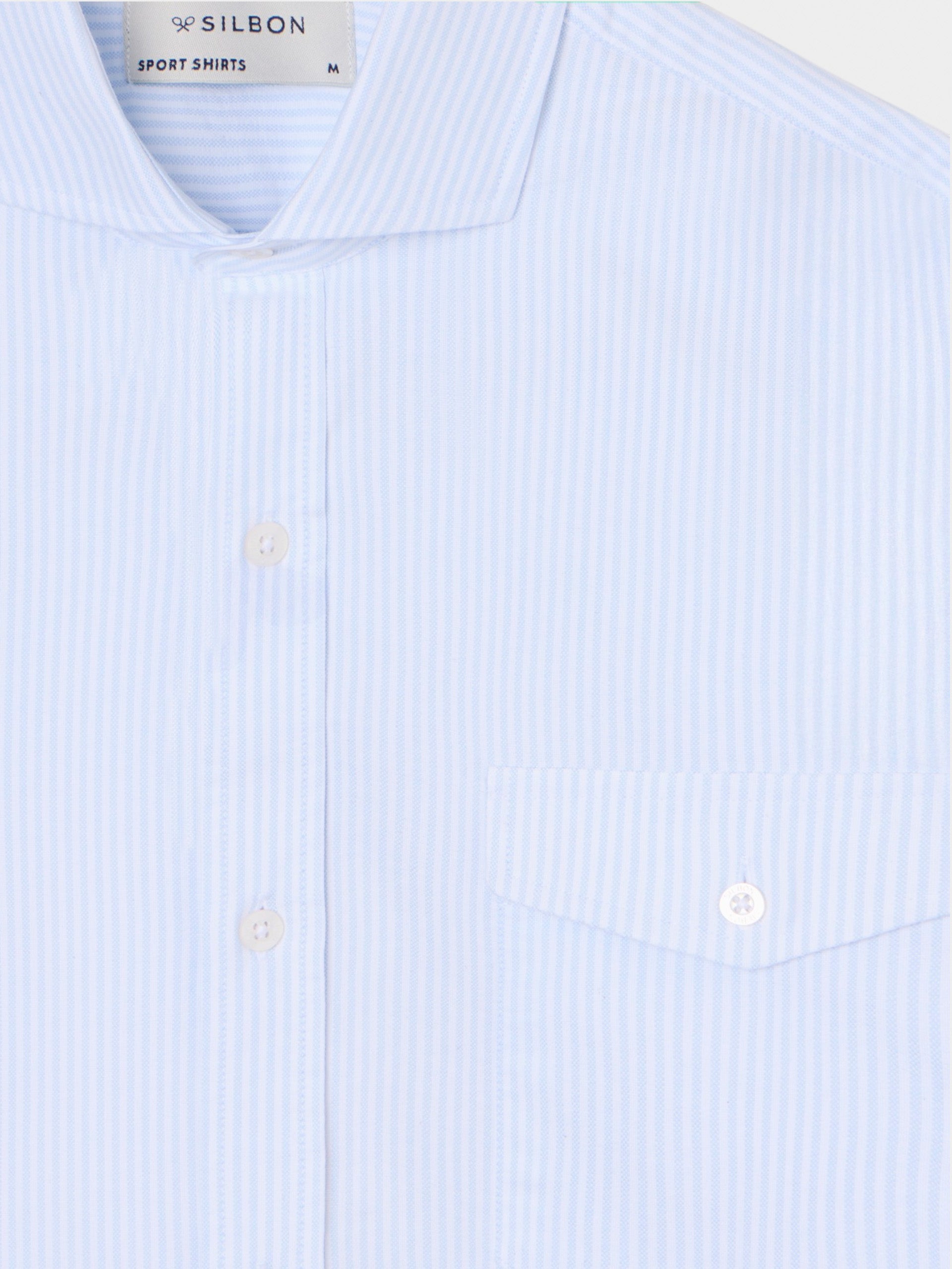 Camisa sport cruise bolsillo rayas azules