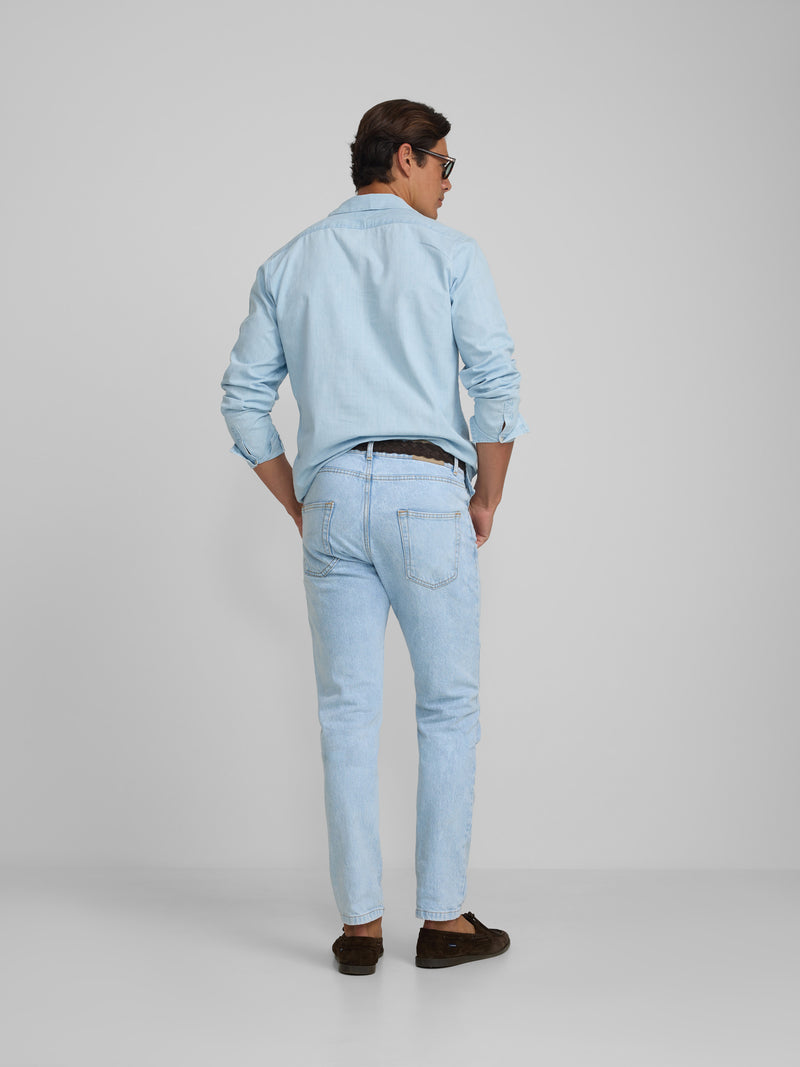 Polo sport cruise en denim bleu moyen