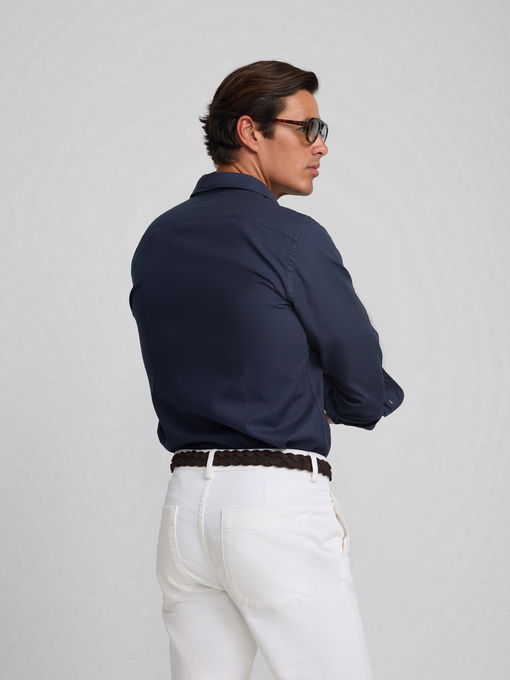 Camisa sport cruise bolsillos azul marino