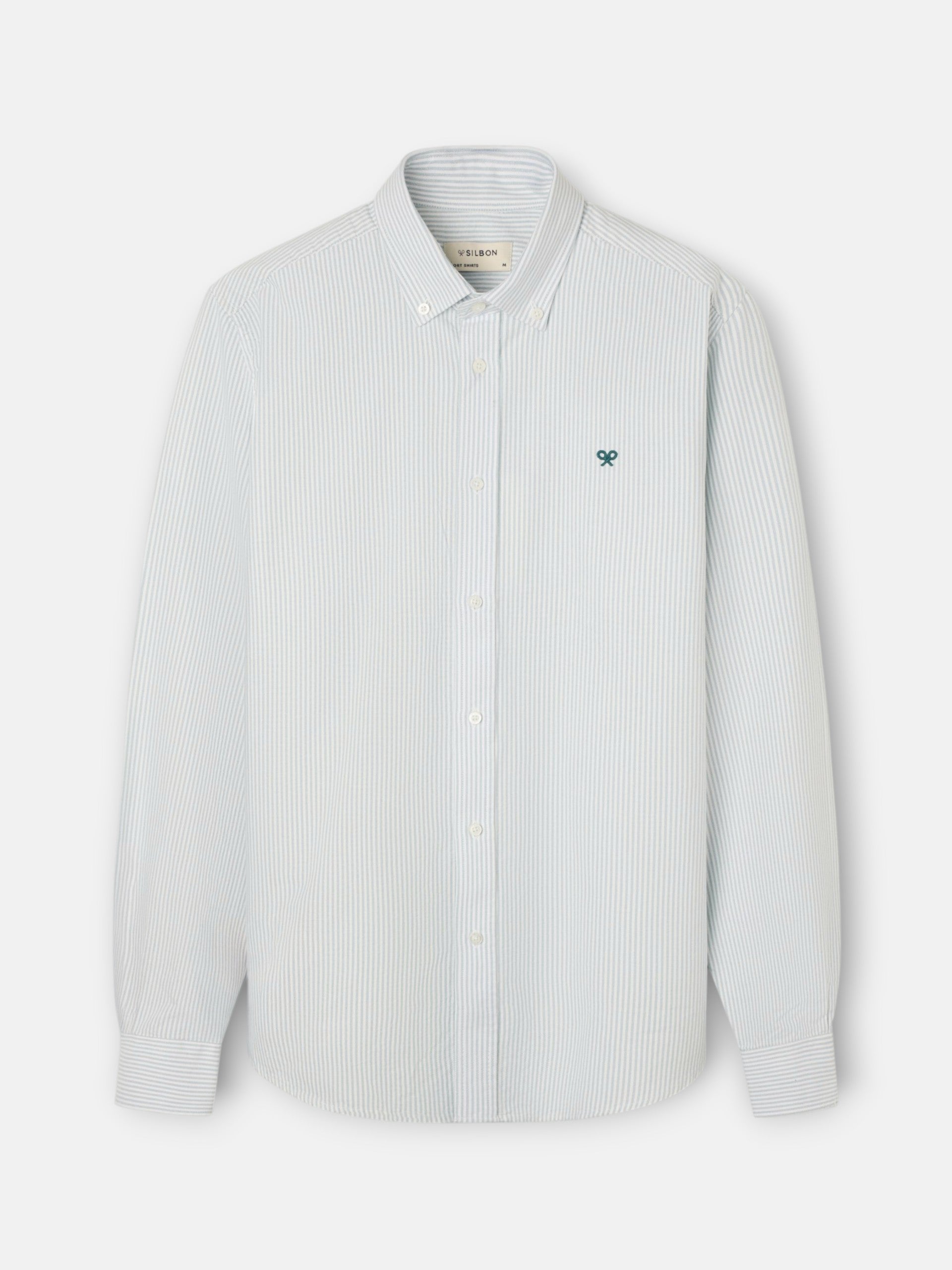 Camisa sport oxford rayas verde