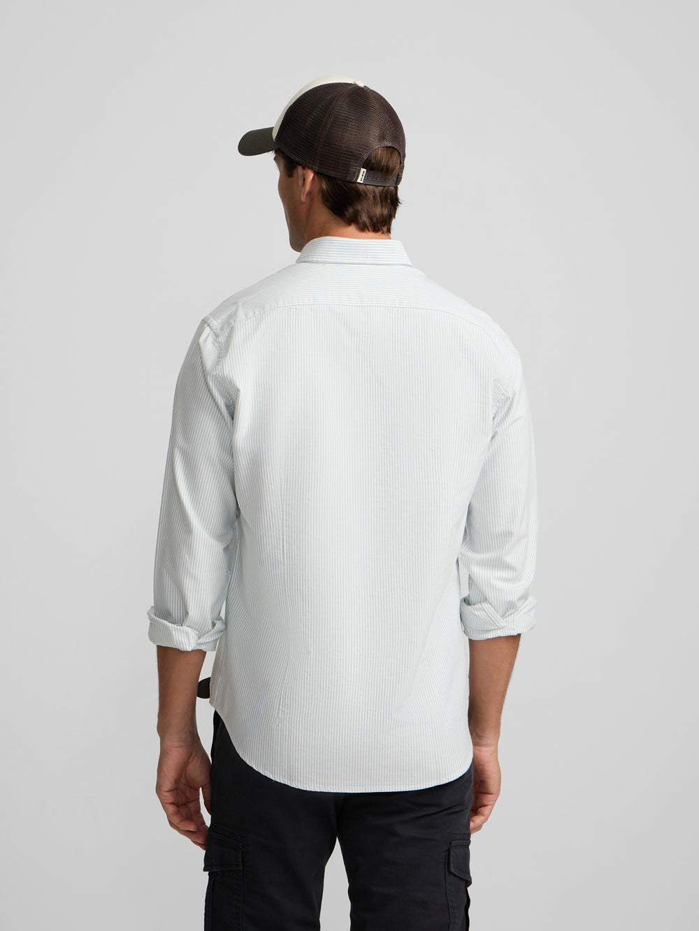 Camisa sport oxford rayas verde