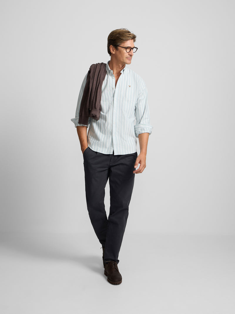 Camisa sport oxford raya ancha verde