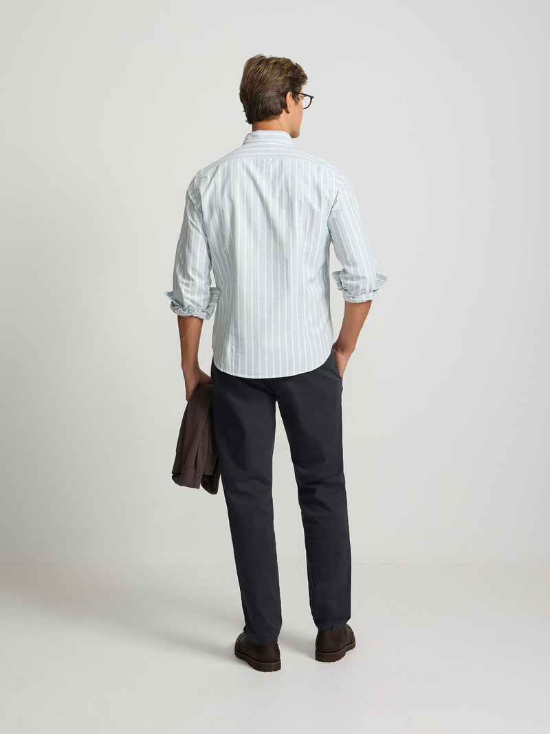 Camisa sport oxford raya ancha verde