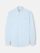 Green horizontal striped oxford sport shirt