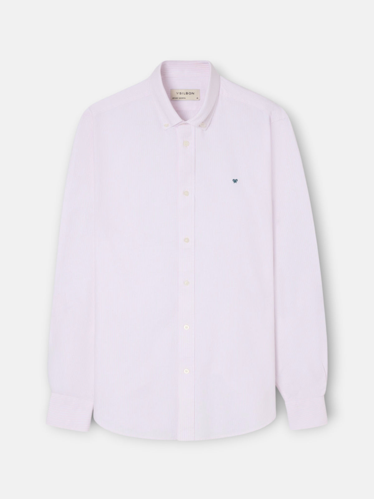 Camisa sport oxford riscas rosa