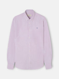 Camisa sport oxford rayas burdeos