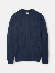 Pull torsadé indigo foncé