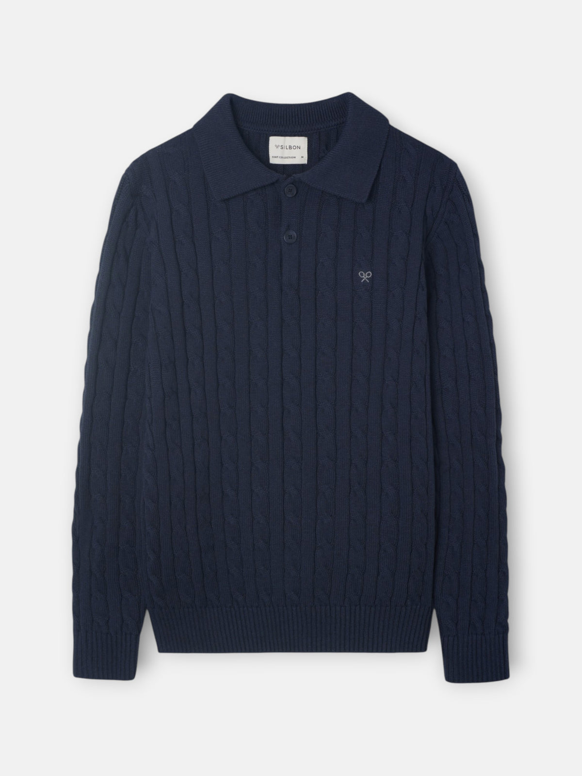 Jersey cuello polo ochos azul marino