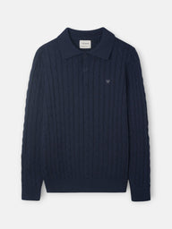 Jersey cuello polo ochos azul marino