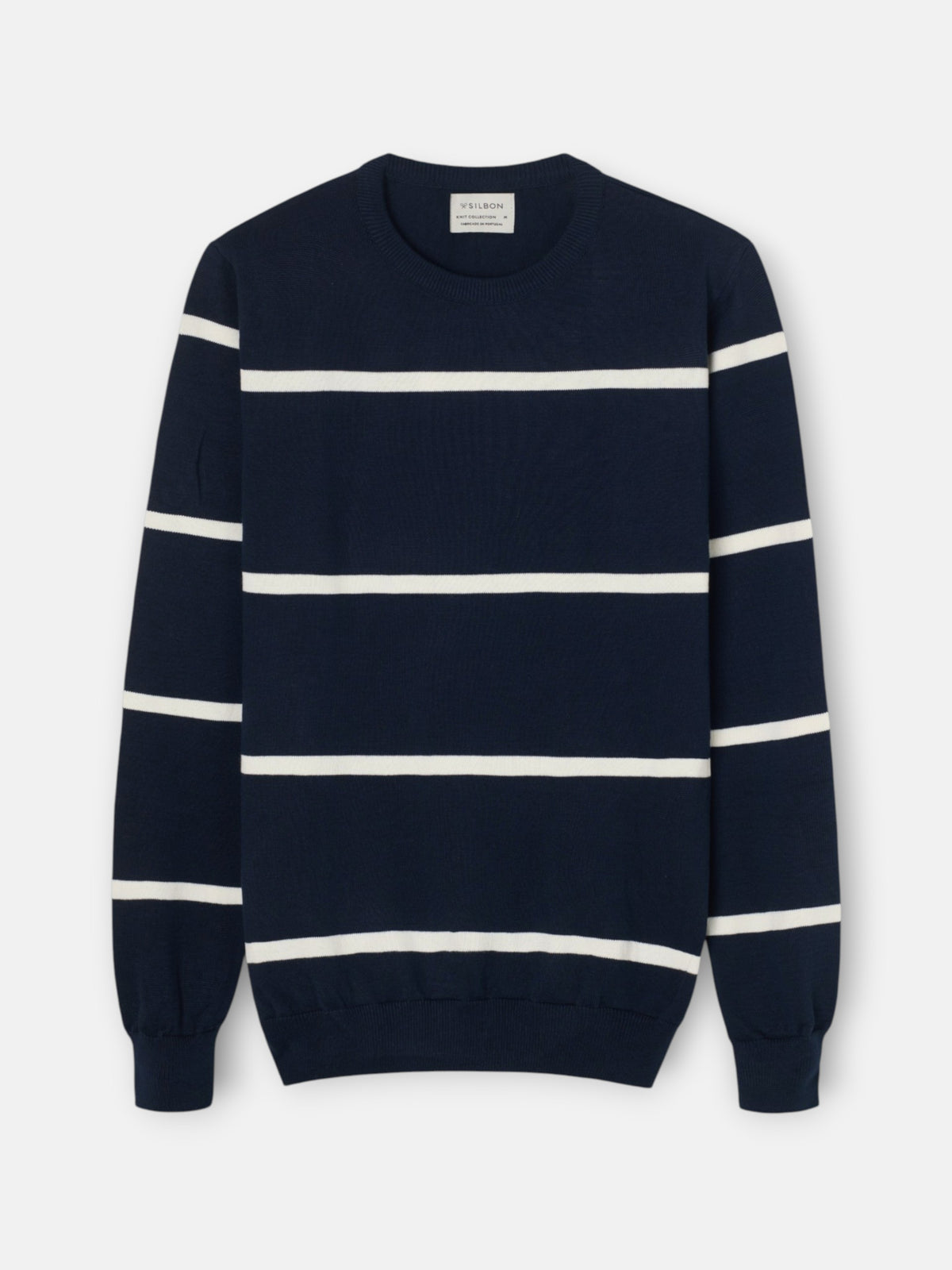 Pull à rayures bleu marine